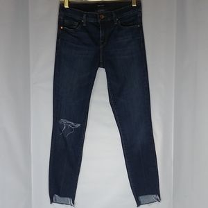 J Brand Skinny Crop Jeans Size 26 Distressed Raw Hem